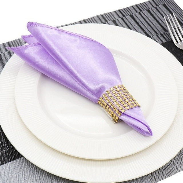 50Pcs Table Napkin Cloth Square Satin Fabric Pocket Handkerchief-Grand Kitchen