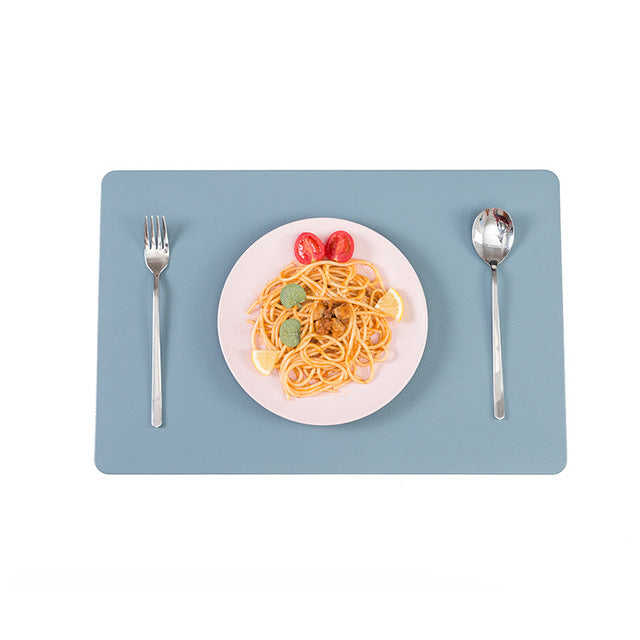 Faux Leather Placemats Heat Resistant Rectangle Mat Table Decorations-Grand Kitchen