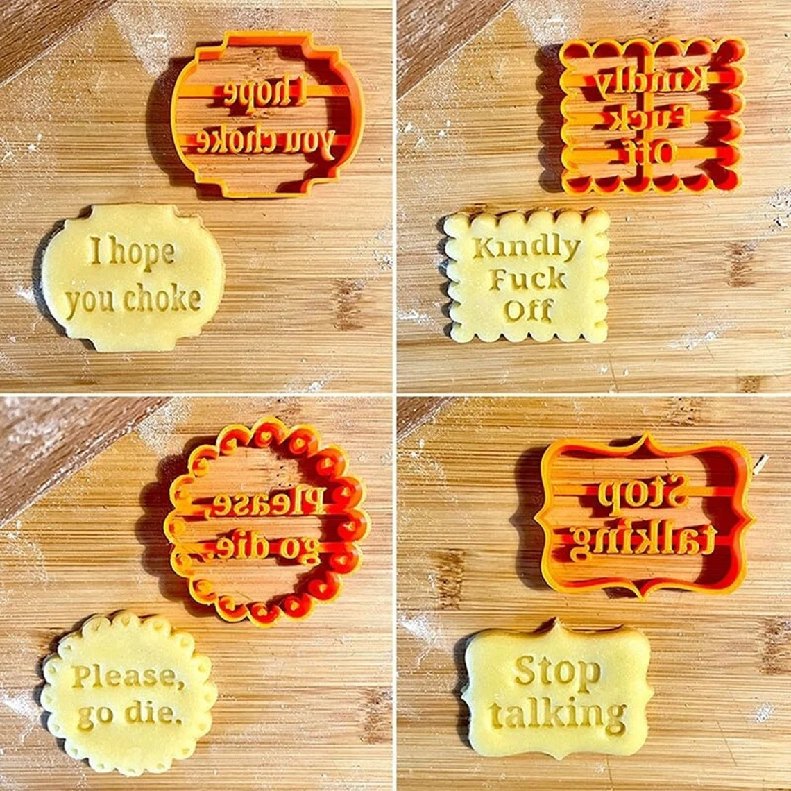 Bad Wishes COOKIE FONDANT CUTTERS（4 pcs)-Grand Kitchen