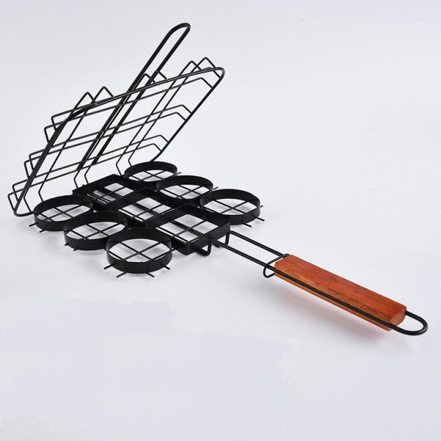 Hamburger Grill Basket Accessories Mini Burger Press Barbecue Tool-Grand Kitchen
