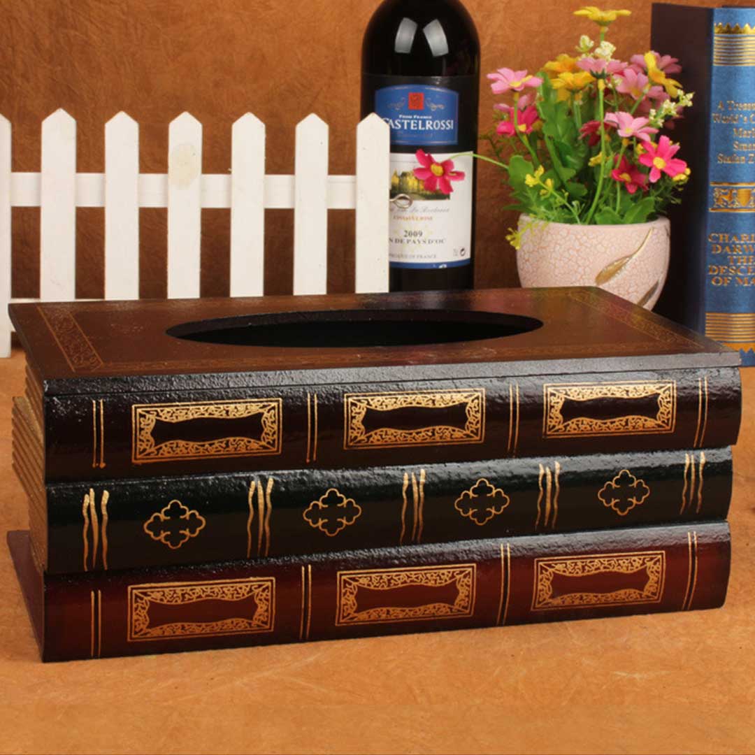 Wooden Book Tissue Box-Grand Kitchen