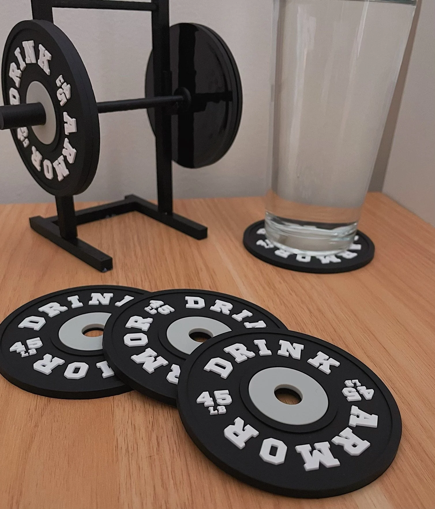 Weight Plate Coaster Set of 4 And Rack Holder-Father's Day Gift-Grand Kitchen