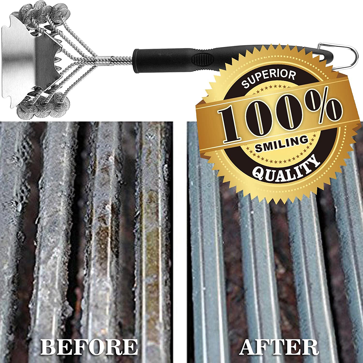 Grill Brush and Scraper Bristle Free-Grand Kitchen