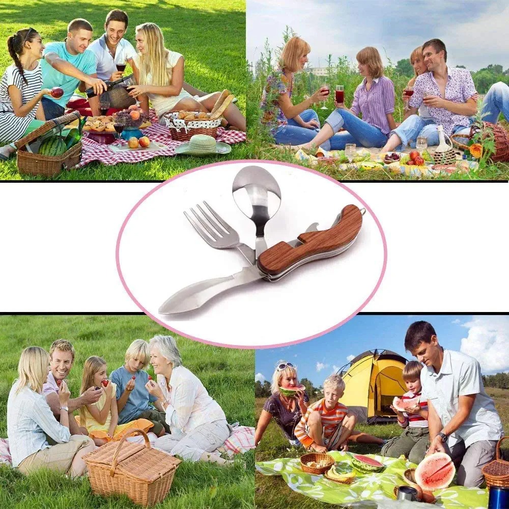 4-in-1 Stainless Steel Fork Knife Spoon Bottle Opener Set -Grand Kitchen