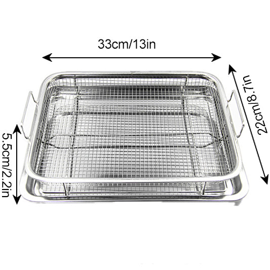 Stainless Steel Baking Tray Oil Frying Baking Pan Non-stick Grill-Grand Kitchen