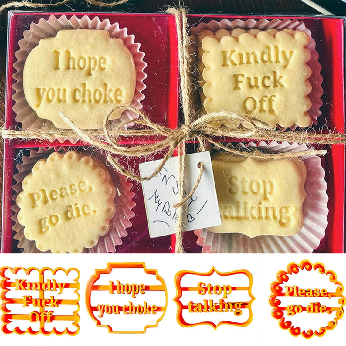 Bad Wishes COOKIE FONDANT CUTTERS（4 pcs)-Grand Kitchen