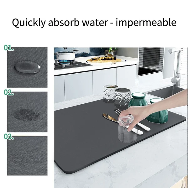 Kitchen Super Absorbent Draining Mat-Grand Kitchen