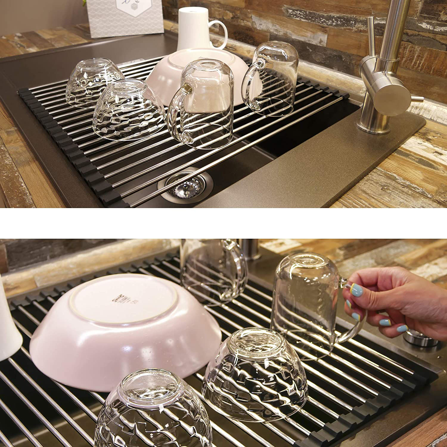 Roll up Dish Drying Rack for Kitchen Sink-Grand Kitchen