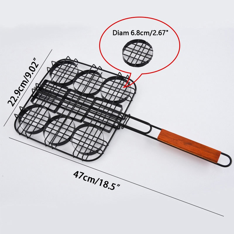 Hamburger Grill Basket Accessories Mini Burger Press Barbecue Tool-Grand Kitchen