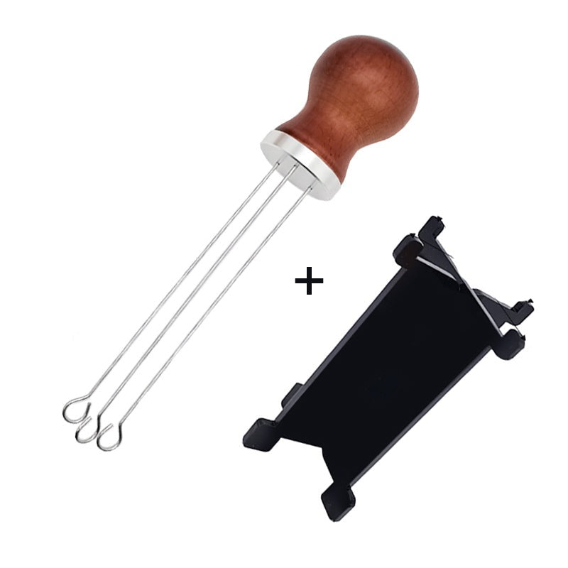 Wood Handle Stainless Steel Espresso Coffee Tamper Stirring Needle-Grand Kitchen