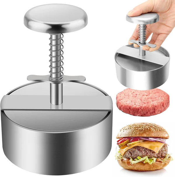 Manual meat press for hamburger patties & Hamburger Patty Paper-Grand Kitchen