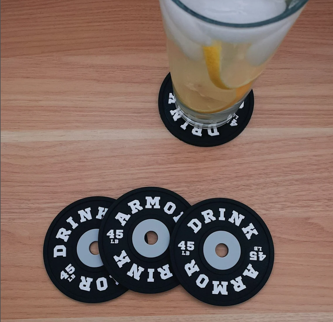 Weight Plate Coaster Set of 4 And Rack Holder-Father's Day Gift-Grand Kitchen