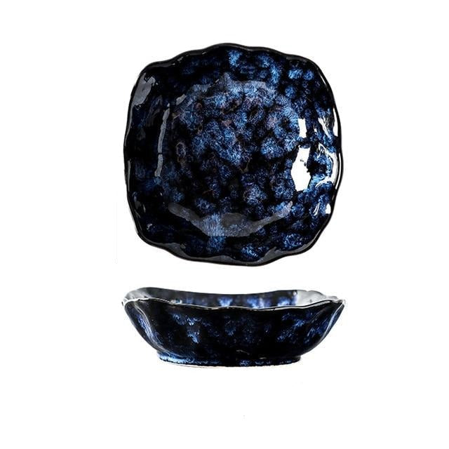 Ceramic Dinner Plates And Bowls Blue Dishes Creative Dinnerware Set-Grand Kitchen