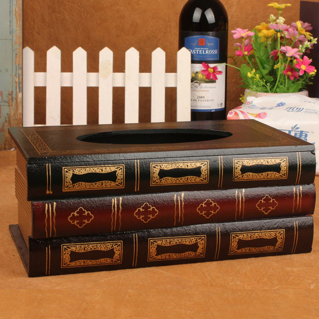 Wooden Book Tissue Box-Grand Kitchen