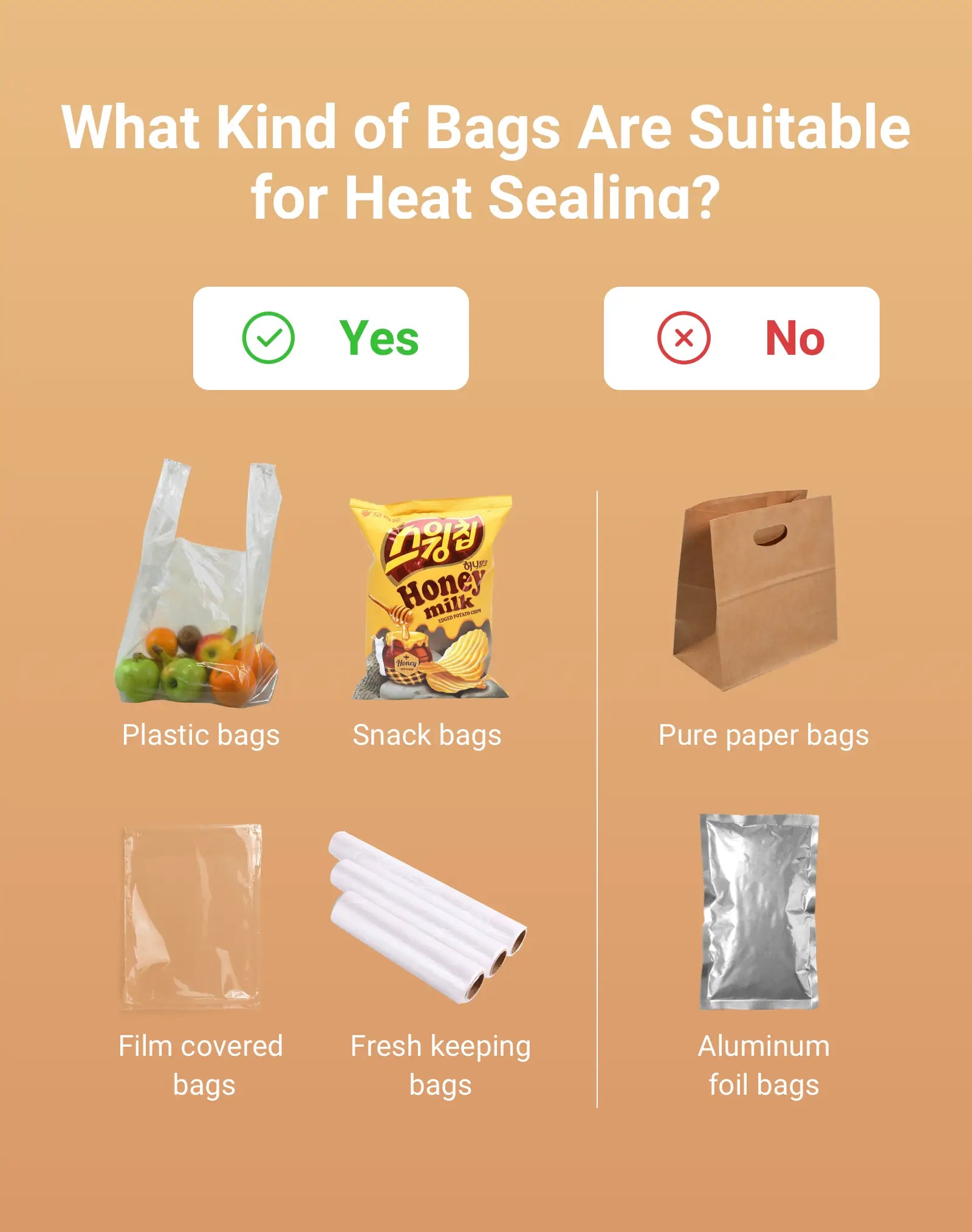 Bags Suitable for Heat Sealing