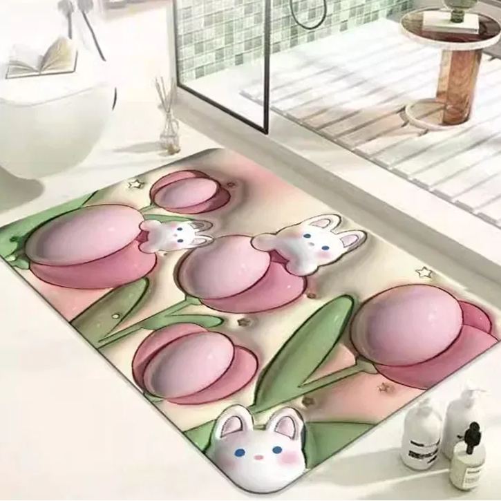 Three-Dimensional Flower Fast Water Absorbent Mat-Grand Kitchen