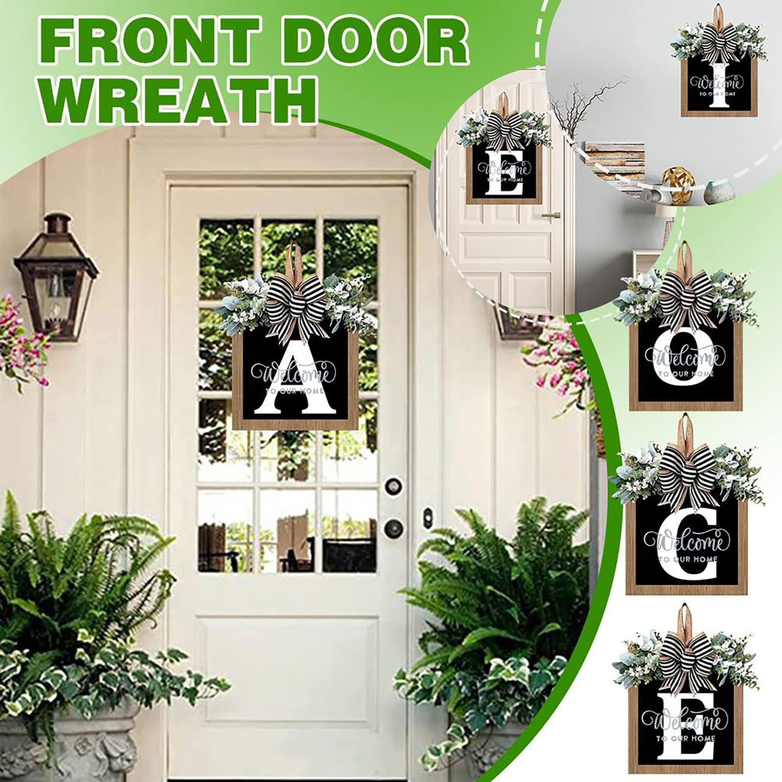 ✨26 Initial Last Name Front Door Wreath