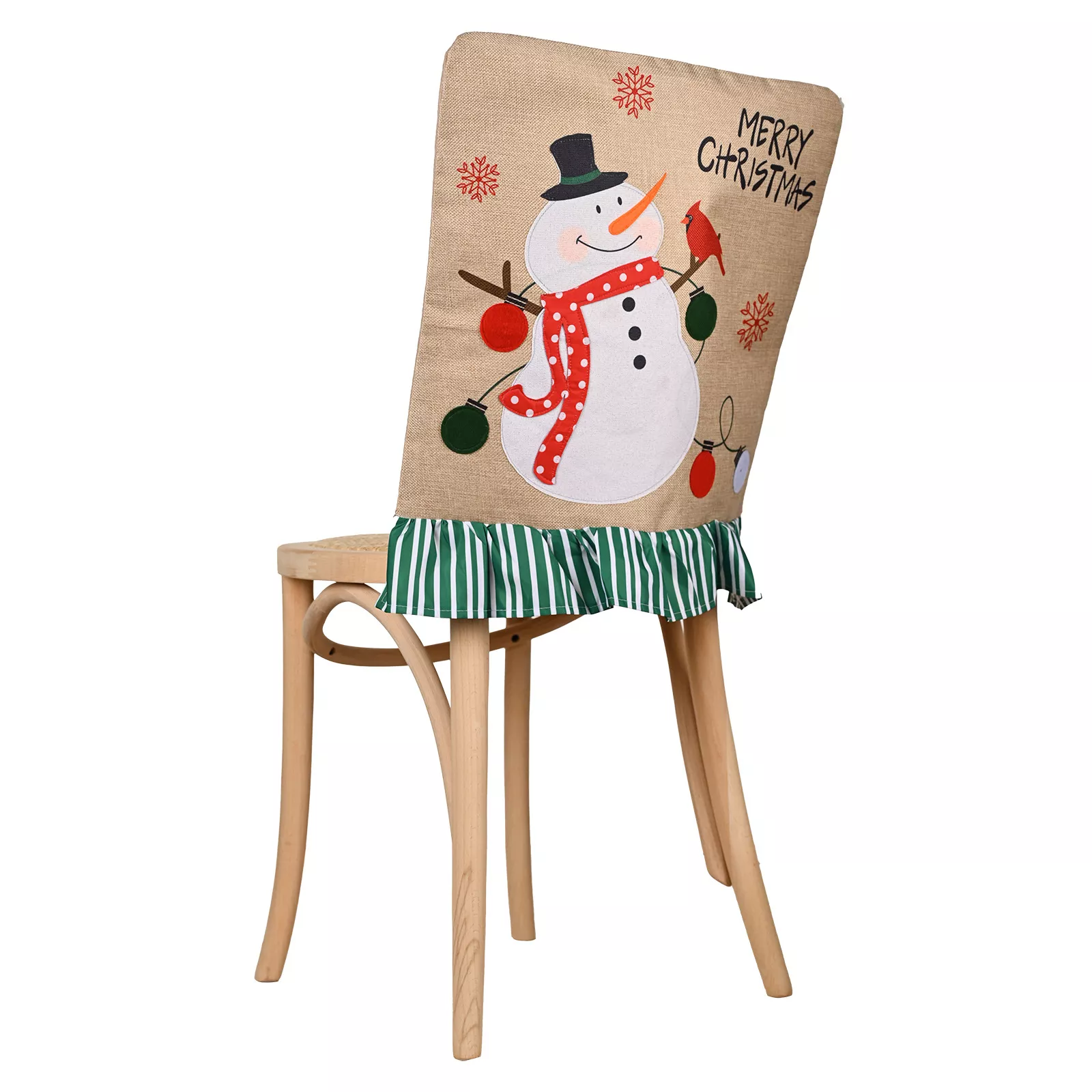 Christmas Burlap Chair Cover Decoration