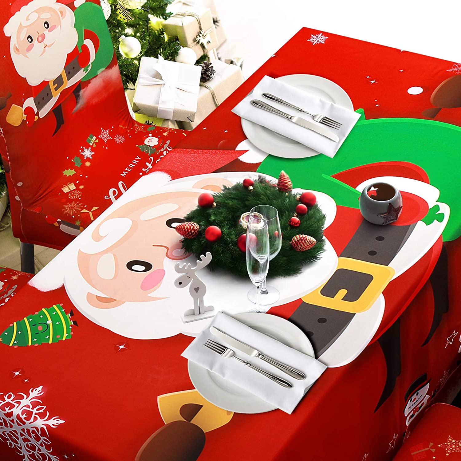 🎅Holiday Promotion 40% Off - Christmas Tablecloth Chair Cover Decoration