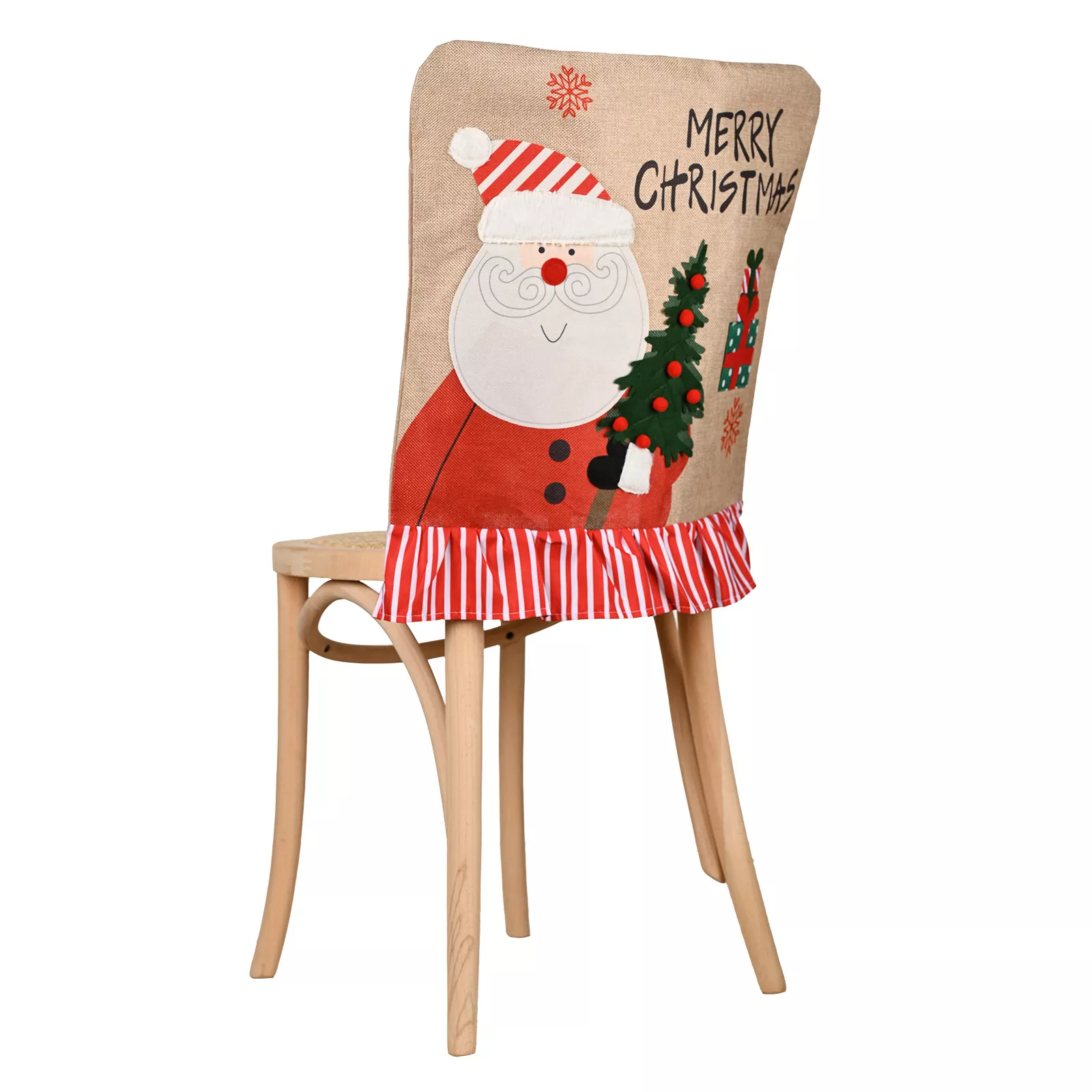 Christmas Burlap Chair Cover Decoration