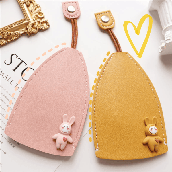 PU Leather Creative Pull Out Cute Large Capacity Car Key Case