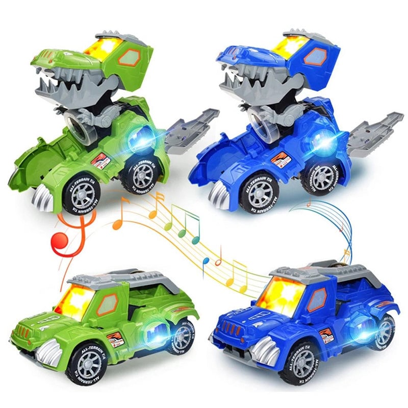 New Electric LED Car Transforming Dinosaur Toy