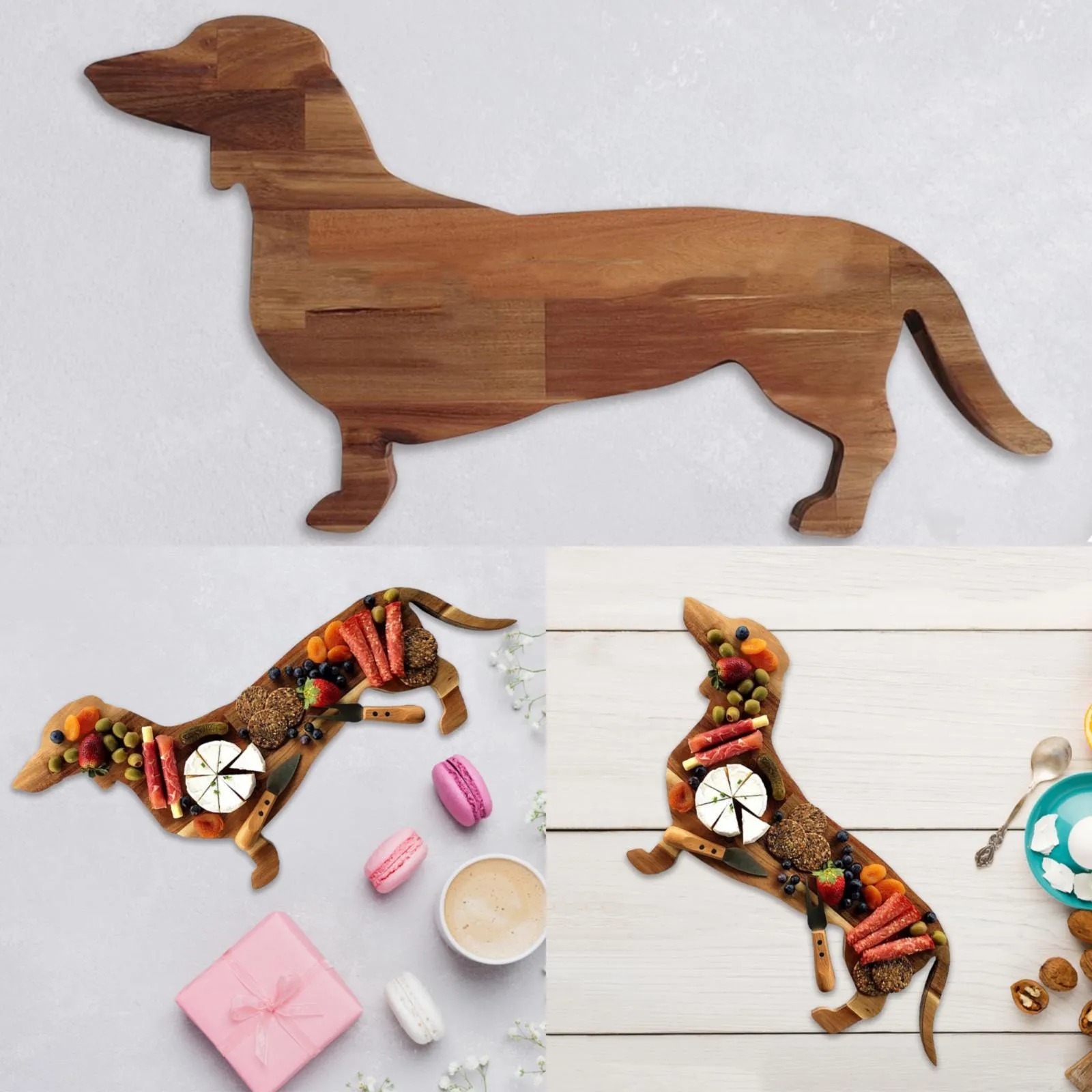 Wooden Dachshund Dog Dinner Plate🐶