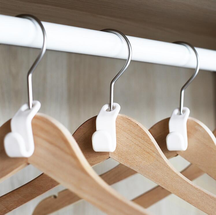 Space-Saving Clothes Hanger Connector Hooks