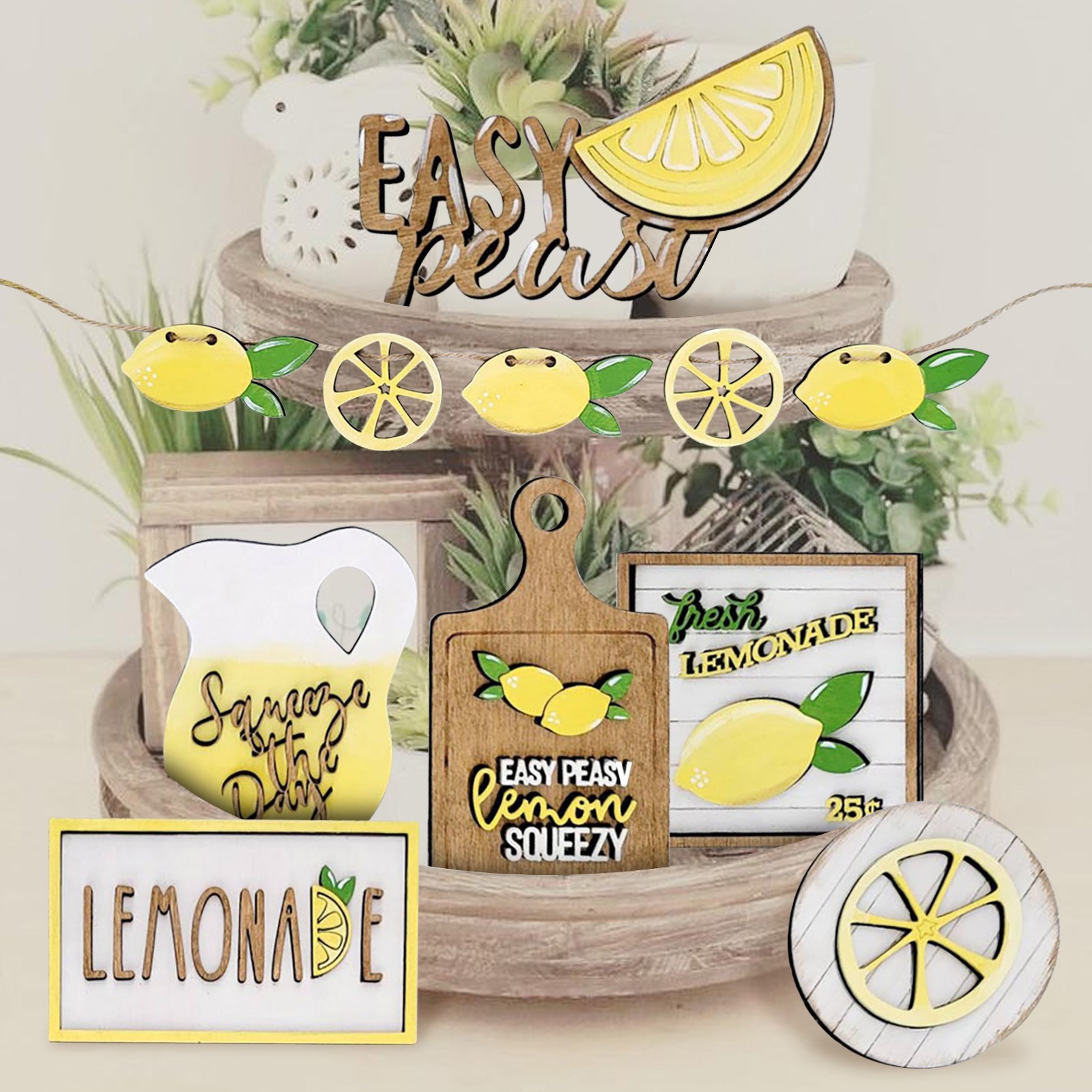 🍋Refreshing Lemon Tray Decor Set🎉