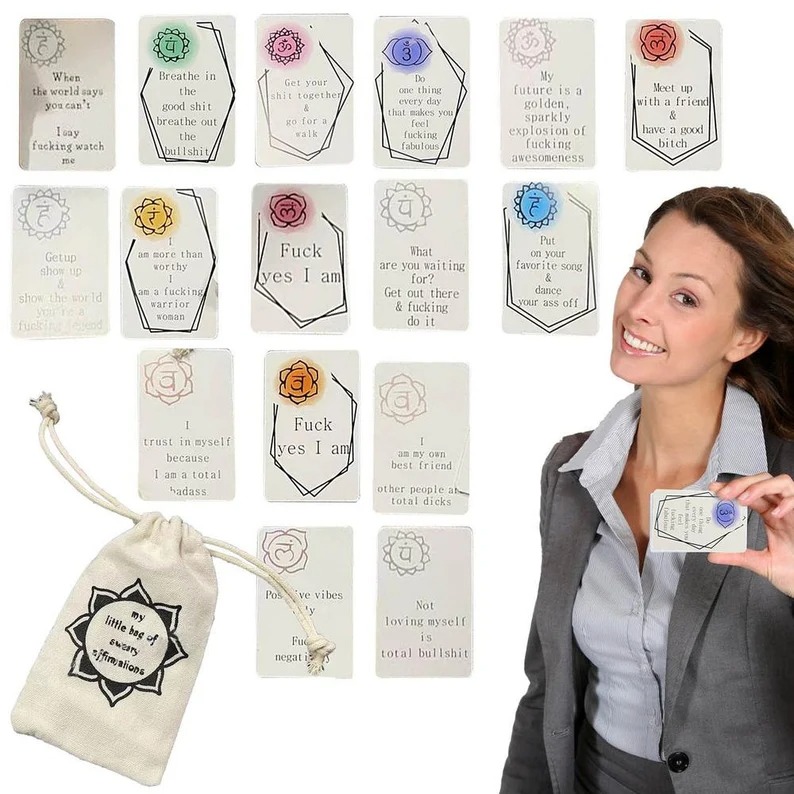Funny Affirmation Card Gift With Storage Pouch