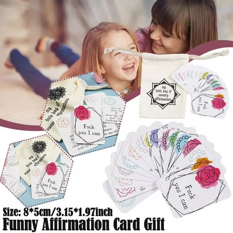Funny Affirmation Card Gift With Storage Pouch