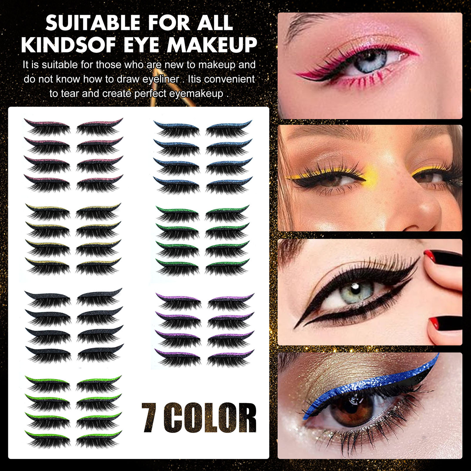 🎉Big Sale -40% OFF🎉Recyclable Sequin Sticker With False Eyelashes