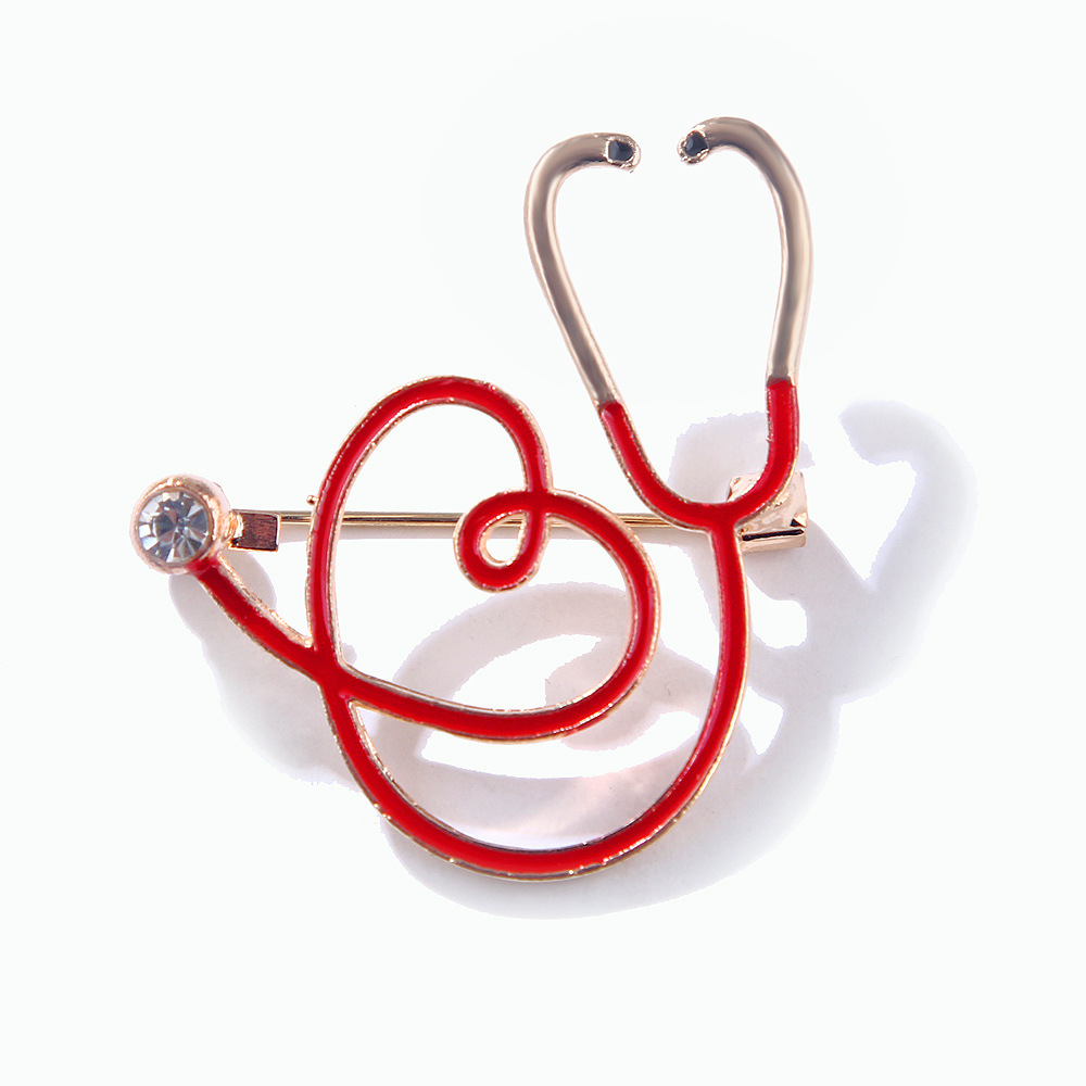 Nurse Heartbeat Stethoscope Brooch