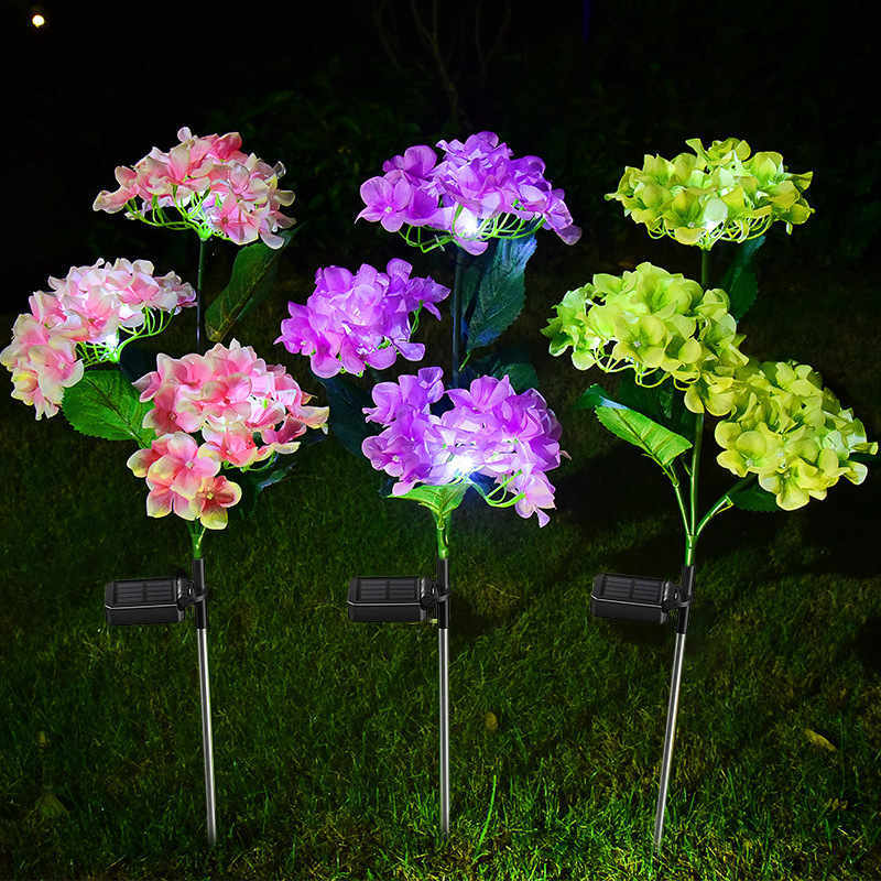 Solar Hydrangea Flower Lights