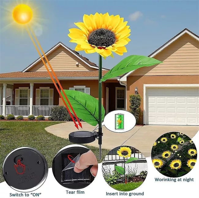 Waterproof Solar Garden Sunflower Lamp