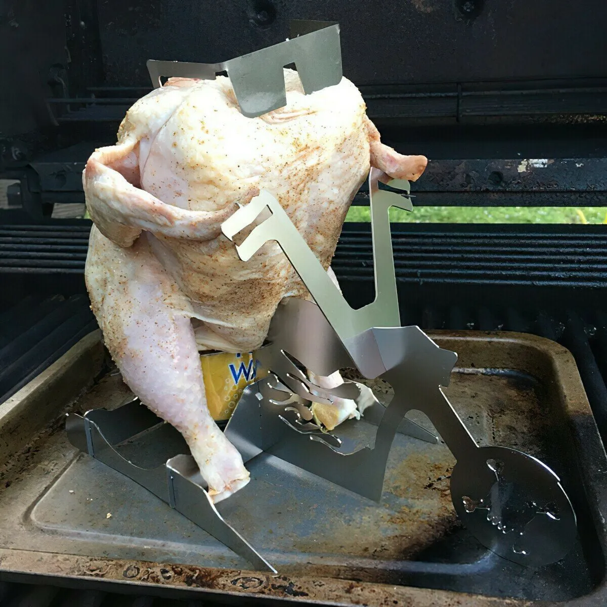 Portable Chicken Stand Beer- American Motorcycle BBQ