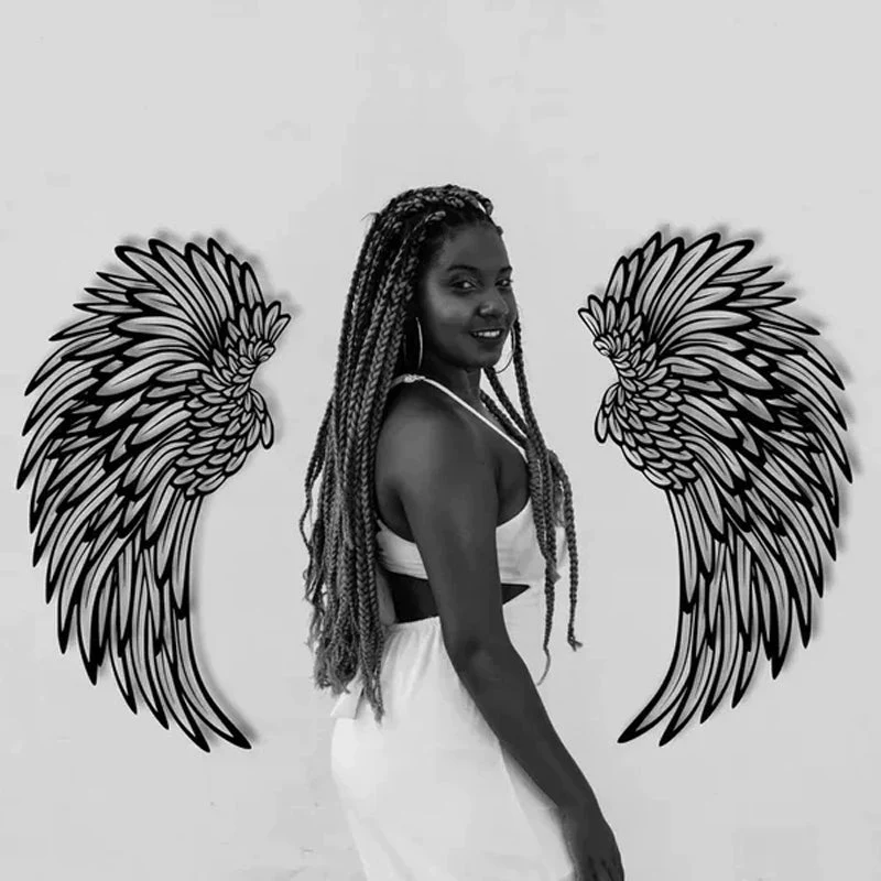 Black Angel Wings Metal Wings Wall Art