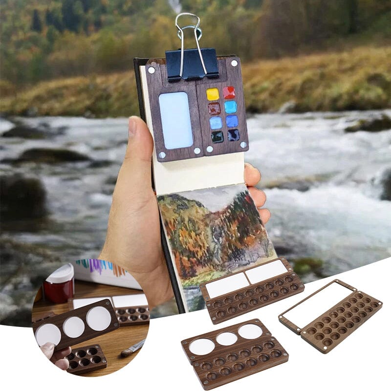 Portable Walnut Watercolor Palette🎨