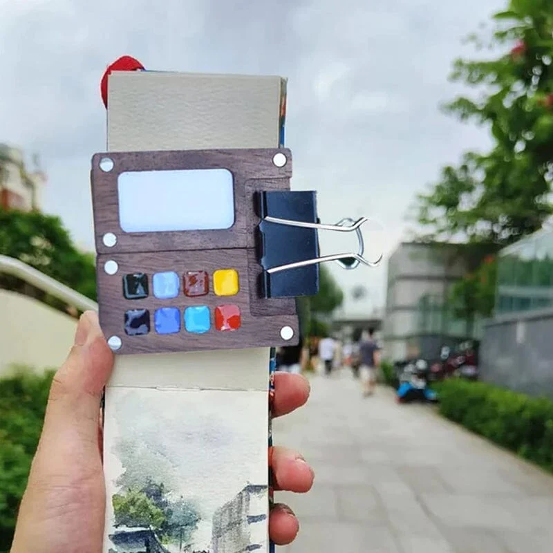 Portable Walnut Watercolor Palette🎨