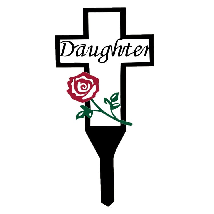 💐Metal Memorial Cross Garden Stake Graveyard Decoration 