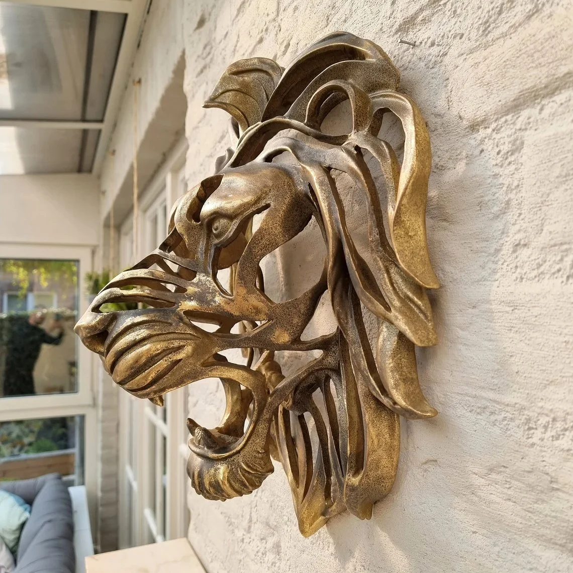 🦁Rare Find-Large Lion Head Wall Mounted Art Sculpture🎁