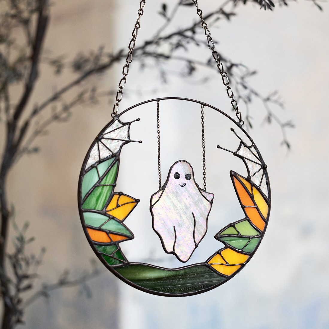 【Halloween Hot-Sale 50% OFF】Funny Halloween Ghost Suncatcher