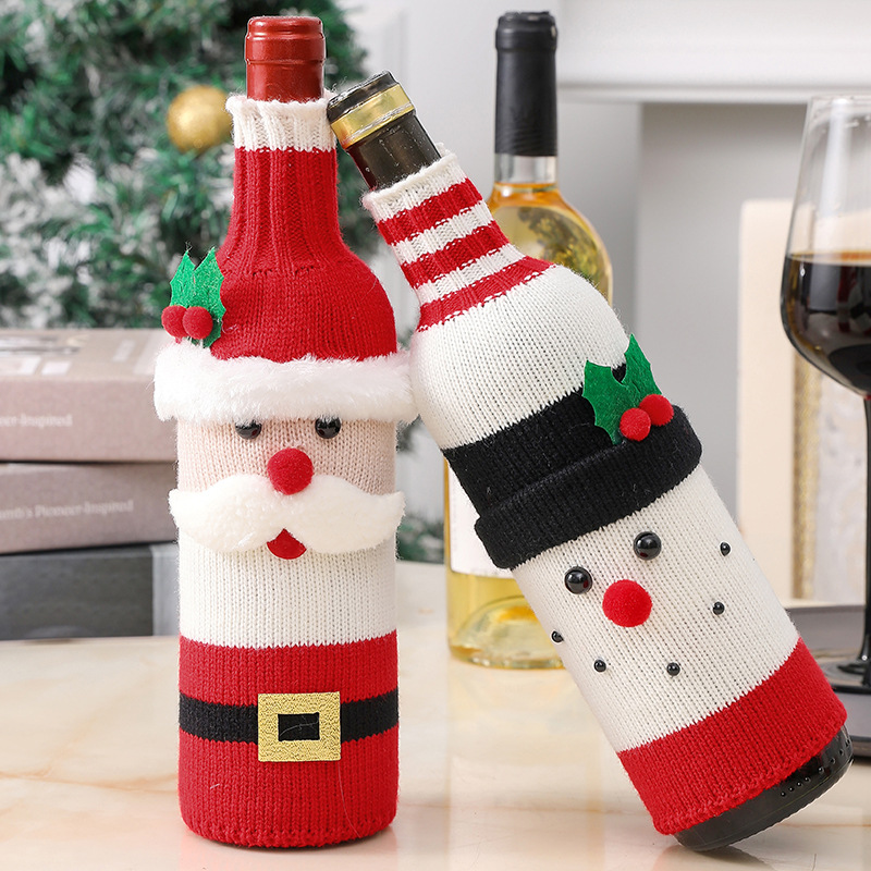 Christmas Knitted Wine Bottle Cover