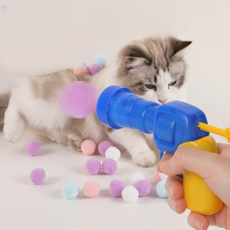 🔫Indoor Cat Toy Plush Ball Launcher😻🐾
