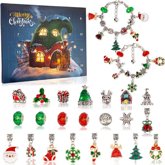 78% OFF NOW--24 Pcs DIY Christmas Advent Calendar Bracelets Set