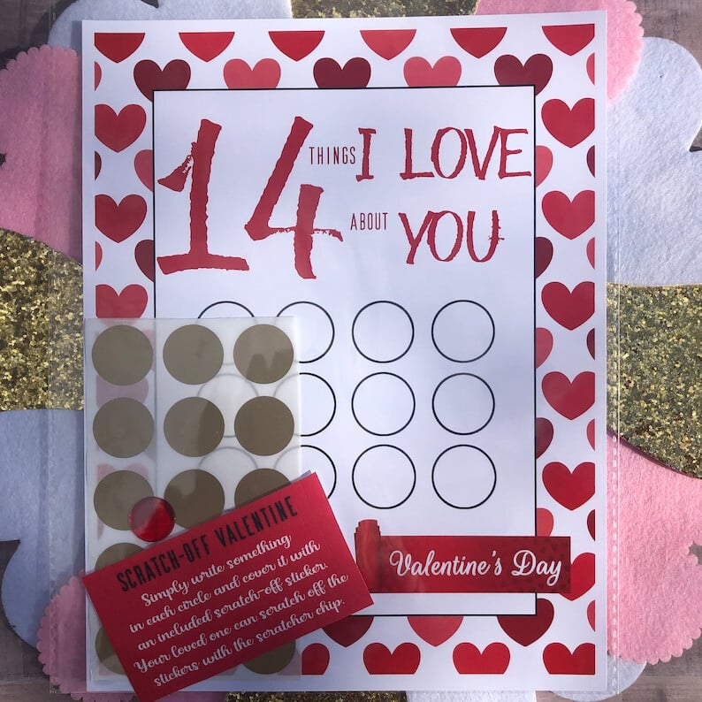 Valentine Scratch Off Print - 14 Things I Love About You