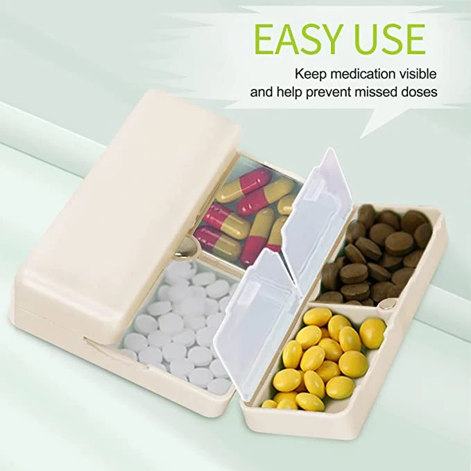 7 Compartments Portable Pill Case Travel Pill Organizer