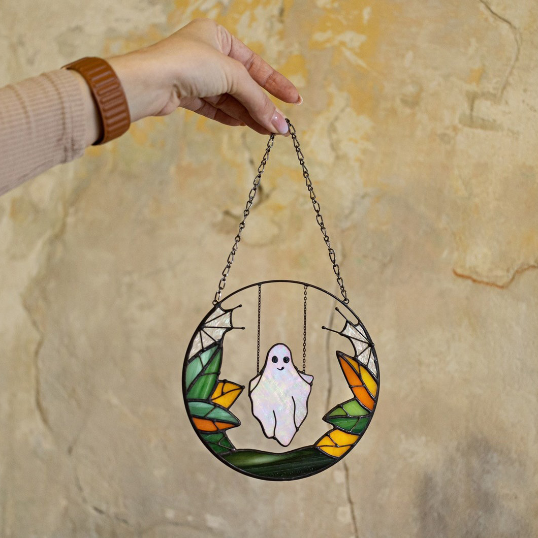 【Halloween Hot-Sale 50% OFF】Funny Halloween Ghost Suncatcher
