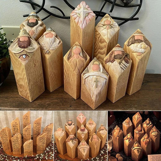 Heaven Nativity Tree Pillar Statues