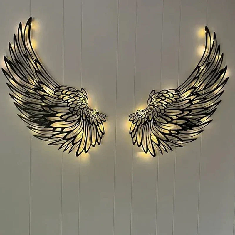 Black Angel Wings Metal Wings Wall Art